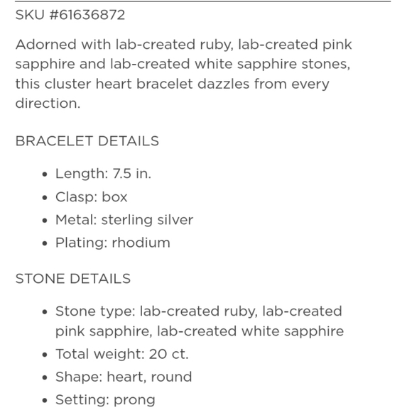 Pink Ruby & Sapphire Stones Sterling Silver Bracelet - Picture 11 of 15